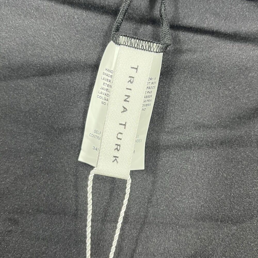 Trina Turk Swim Bottom Shirred Hi-waist Bikini Size 10 Black MSRP $94 - Picture 6 of 8